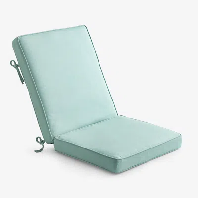 The Company Store Chair & Seatback Cushion In Teal/turquoise Blue
