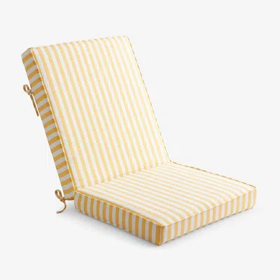 The Company Store Chair & Seatback Cushion In White/yellow