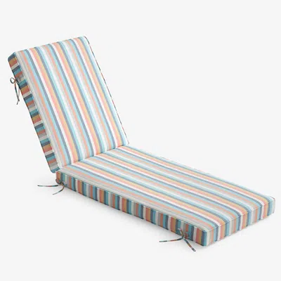 The Company Store Chaise Lounge Cushion In Blue/orange/coral