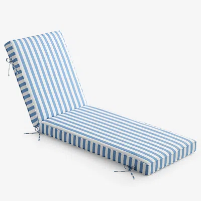The Company Store Chaise Lounge Cushion In Blue/white