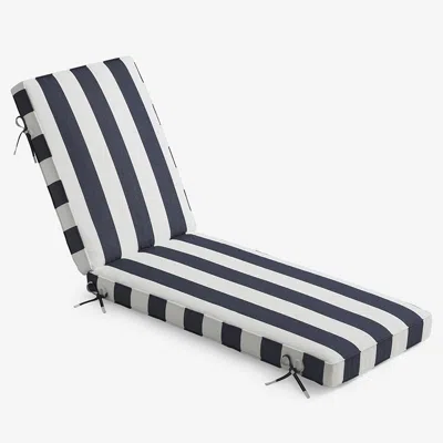 The Company Store Chaise Lounge Cushion In Blue/white