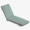 The Company Store Chaise Lounge Cushion In Green/white