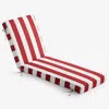 The Company Store Chaise Lounge Cushion In Red/white