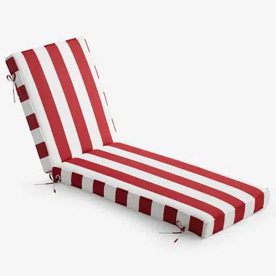The Company Store Chaise Lounge Cushion In Red/white
