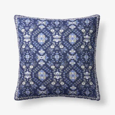The Company Store Chavri Reversible Decorative Square Pillow Cover In Blue