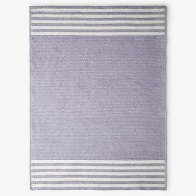 The Company Store Chenille Border Stripe Handwoven Reversible Rug- Lilac, 8' X 10' In Purple