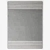 The Company Store Chenille Border Stripe Handwoven Reversible Rug In Gray