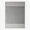 The Company Store Chenille Border Stripe Handwoven Reversible Rug In Gray
