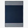 The Company Store Chenille Border Stripe Handwoven Reversible Rug In Navy