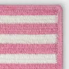 The Company Store Chenille Border Stripe Handwoven Reversible Rug In Pink