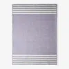 The Company Store Chenille Border Stripe Handwoven Reversible Rug In Purple