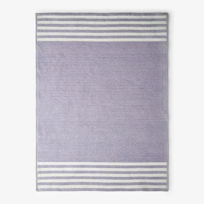 The Company Store Chenille Border Stripe Handwoven Reversible Rug In Purple