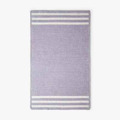 The Company Store Chenille Border Stripe Handwoven Reversible Rug In Purple