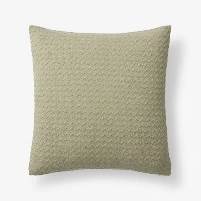 The Company Store Chevron Texture Decorative Square Pillow Cover In Green Mist