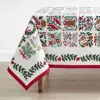 The Company Store Christmastide Tablecloth In Green/ivory/red