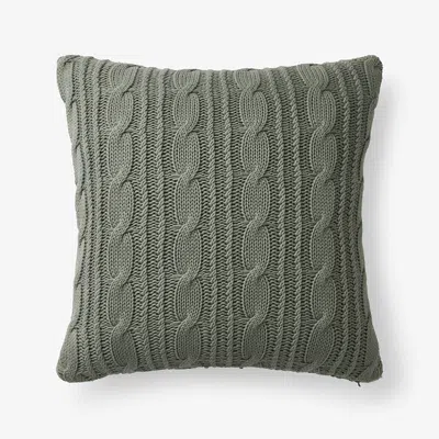 The Company Store Chunky Cable Knit Decorative Pillow Cover In Khaki/green