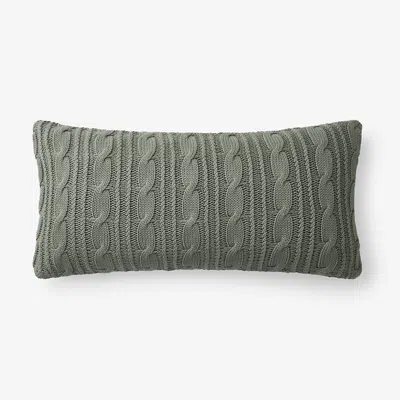 The Company Store Chunky Cable Knit Decorative Pillow Cover In Khaki/green