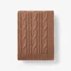 The Company Store Chunky Cable Knit Throw Blanket In Brown