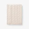 The Company Store Chunky Cable Knit Throw Blanket In Ivory