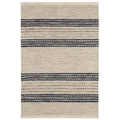 The Company Store Cielo Stripe Handwoven Cotton Rug In Navy