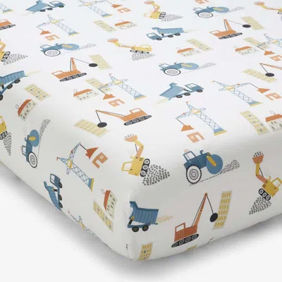 The Company Store City Builders Classic Cool Organic Cotton Percale Fitted Crib Sheet In Multi