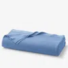 The Company Store Classic All Season Breathable Cotton Knit Blanket In Blue