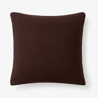 The Company Store Classic All Season Breathable Cotton Knit Decorative Pillow Cover In Brown