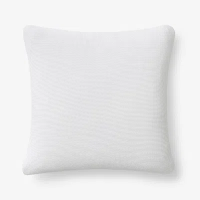The Company Store Classic All Season Breathable Cotton Knit Decorative Pillow Cover In White
