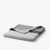 The Company Store Classic All Season Breathable Cotton Knit Throw Blanket In Gray Stripe