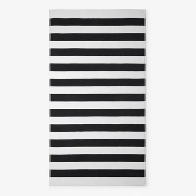 The Company Store Classic Cabana Stripe Beach Towel In Black