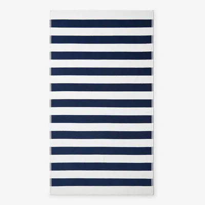 The Company Store Classic Cabana Stripe Beach Towel In Blue