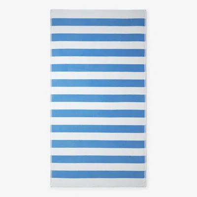 The Company Store Classic Cabana Stripe Beach Towel In Blue