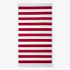 The Company Store Classic Cabana Stripe Beach Towel In Red
