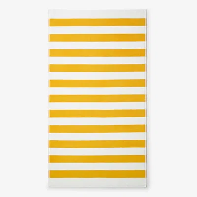 The Company Store Classic Cabana Stripe Beach Towel In Yellow