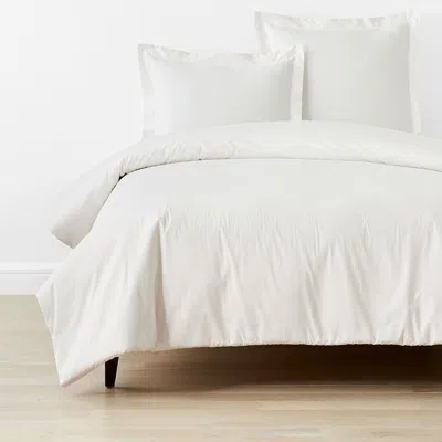 The Company Store Classic Cool Cotton Percale Bed Duvet Cover In White