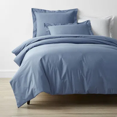 The Company Store Classic Cool Cotton Percale Bed Duvet Cover In Slate Blue