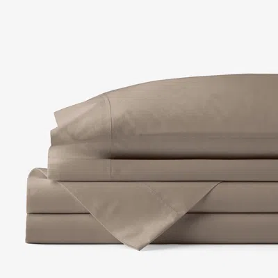 The Company Store Classic Cool Cotton Percale Bed Sheet Set In Brown