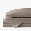 The Company Store Classic Cool Cotton Percale Bed Sheet Set In Brown