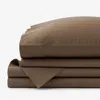 The Company Store Classic Cool Cotton Percale Bed Sheet Set In Brown