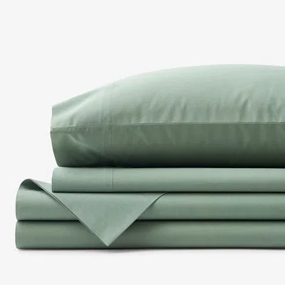The Company Store Classic Cool Cotton Percale Bed Sheet Set In Green