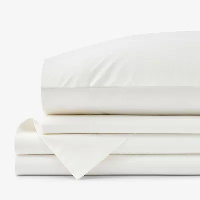 The Company Store Classic Cool Cotton Percale Bed Sheet Set In White