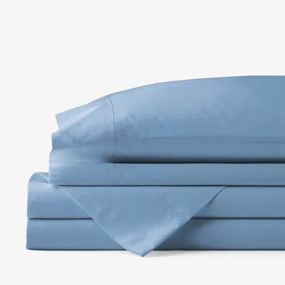 The Company Store Classic Cool Cotton Percale Bed Sheet Set In Porcelain Blue