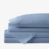 The Company Store Classic Cool Cotton Percale Bed Sheet Set In Slate Blue