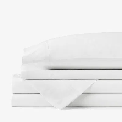 The Company Store Classic Cool Cotton Percale Bed Sheet Set In White