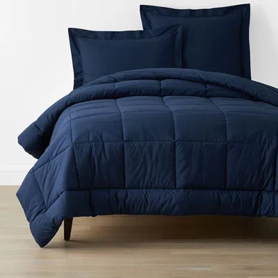 The Company Store Classic Cool Cotton Percale Comforter In Blue