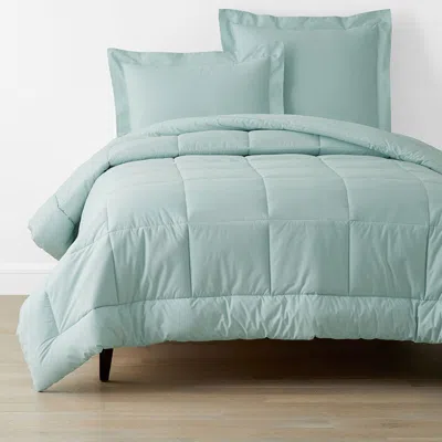The Company Store Classic Cool Cotton Percale Comforter In Blue/teal/turquoise