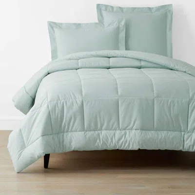 The Company Store Classic Cool Cotton Percale Comforter In Blue/teal/turquoise