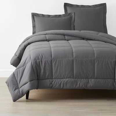The Company Store Classic Cool Cotton Percale Comforter In Gray