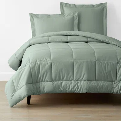 The Company Store Classic Cool Cotton Percale Comforter In Green