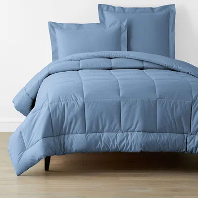 The Company Store Classic Cool Cotton Percale Comforter In Slate Blue